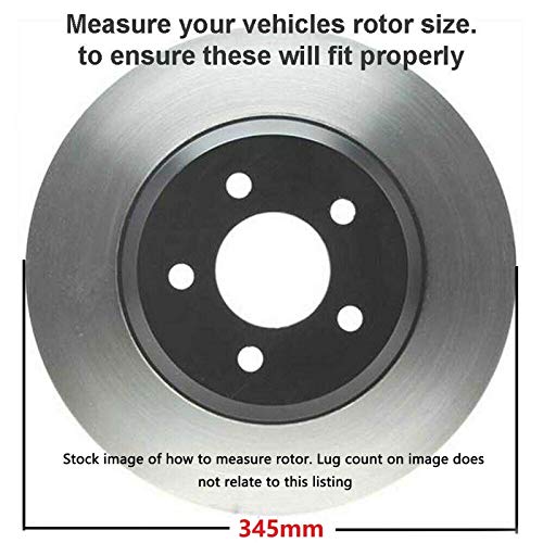 Image of Detroit Axle - Front Brake Kit for 2011-2017 Chevy Caprice | Drilled and Slotted Brake Rotors Ceramic Brake Pads 2012 2013 2014 2015 2016 Replacement