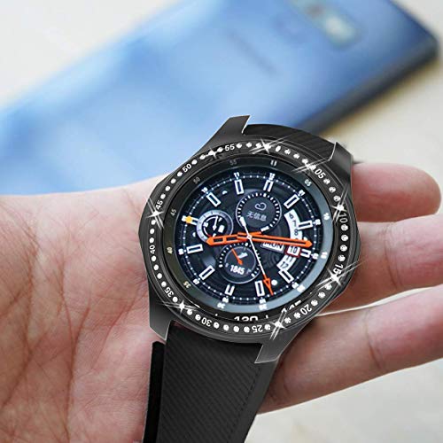 [2 Pack] JZK Samsung Galaxy Watch 42mm Bezel Ring Styling,Adhesive Cover Anti Scratch & Collision Protector Bezel Loop+Screen Protector Case for Galaxy Watch 42mm Smartwatch Accessories - Thumbnail 2