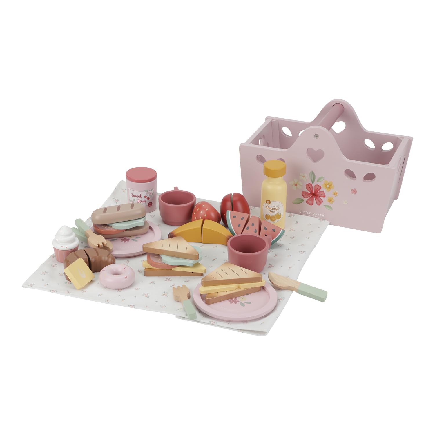 Little Dutch 8025 FSC Holz Picknick-Set - rosa