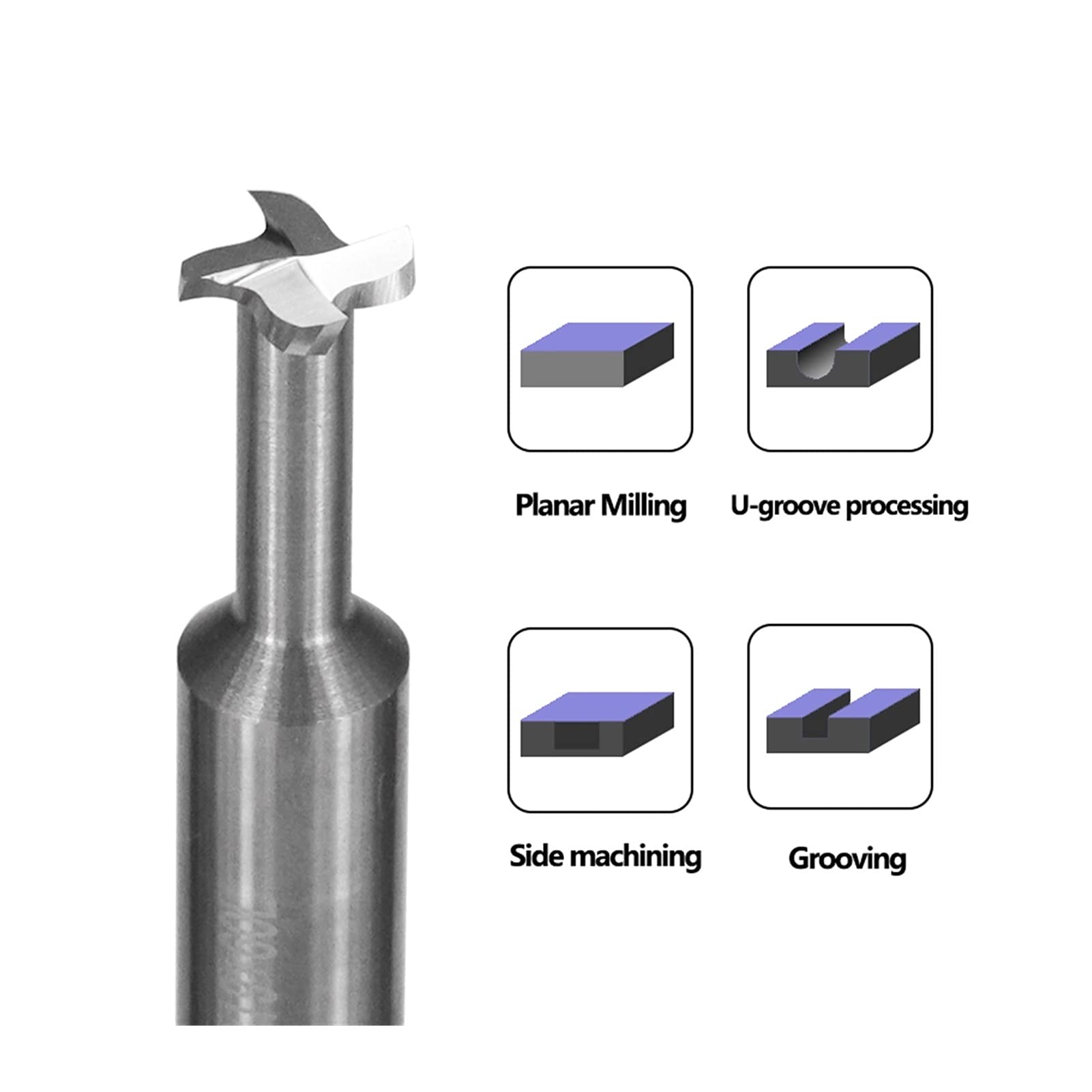 Fresa De Fresa De Ranura En T Fresa De Carburo De 4 Flautas Fresa CNC De Vástago De 4-12 Mm para Trabajar Metales Brocas De Enrutador De Asiento De Llave con Ranura En T
