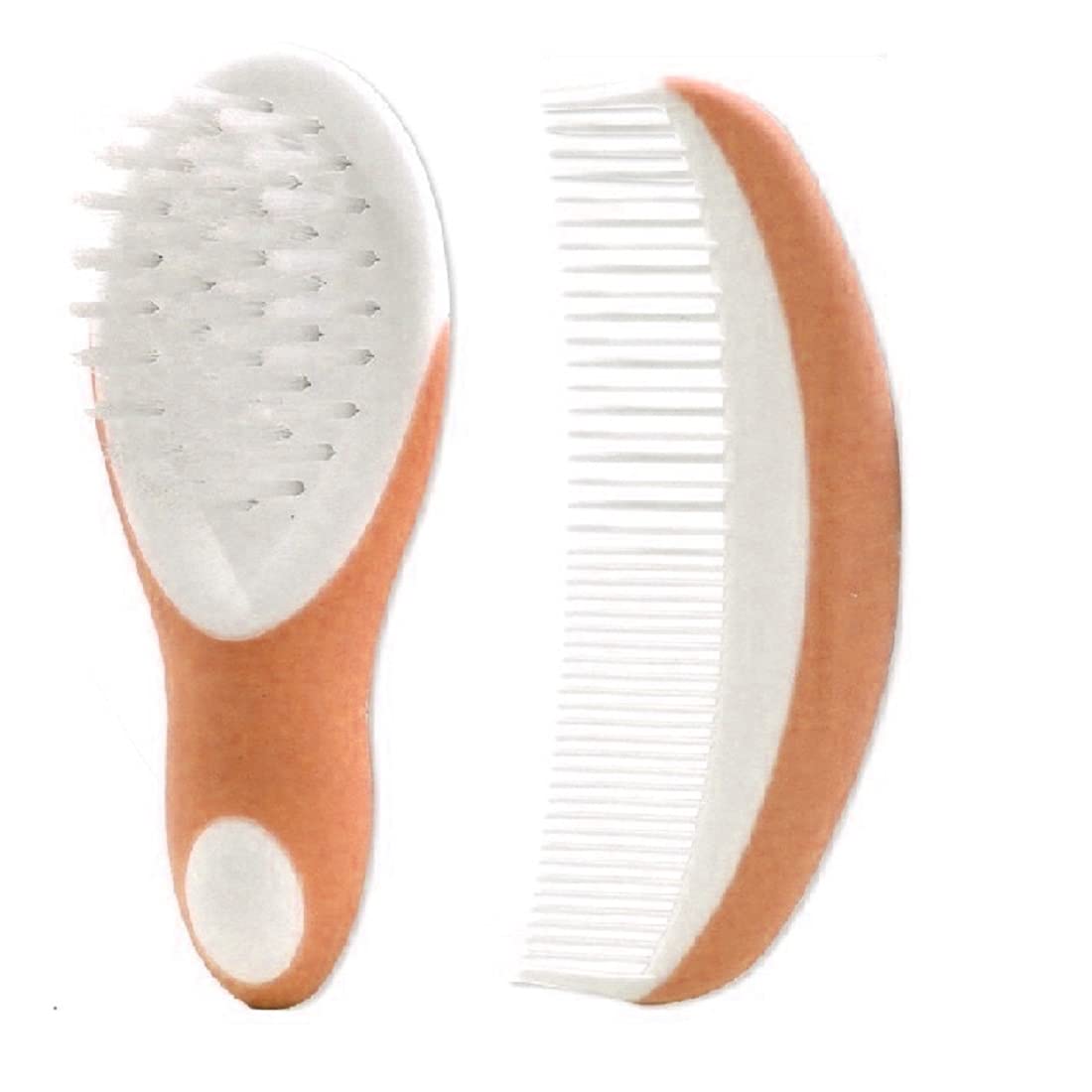 Manan Shopee Newborn Baby Comb & Soft Brush Set Grooming Hair Care Products for Babies & Infants Baby Brush (Orange)-image-5