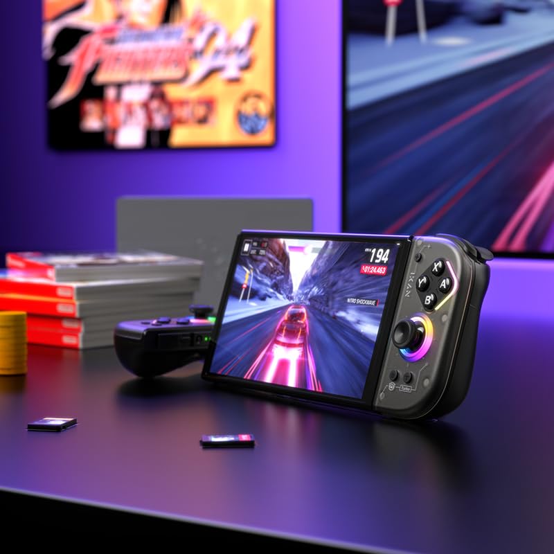 NYXI Hyperion 2 Wireless Switch Controller, Hall-Effekt-Joystick, Mechanische Mikroschalter-Tasten, RGB-Beleuchtung, 6-Achsen-Gyroskop, Turbo, Vibration, Programmierbare Tasten für Switch