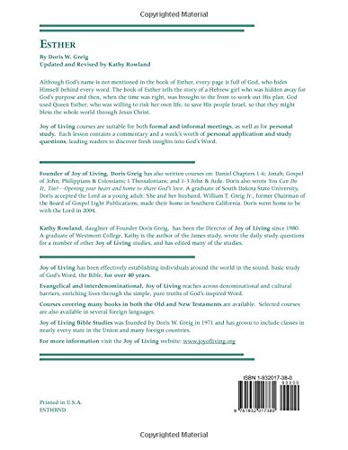 Esther (Joy of Living Bible Studies) by Doris Greig (2007-08-06) - Image 2