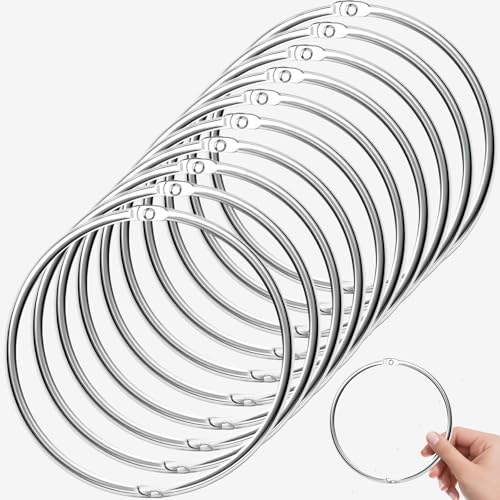 OPUHOHR 6 Pack Loose Leaf Binder Rings, Metal Nickel Plated for Key, Index Cards for Home Office Cards Receipts Photos Files DIY Craft Supplies