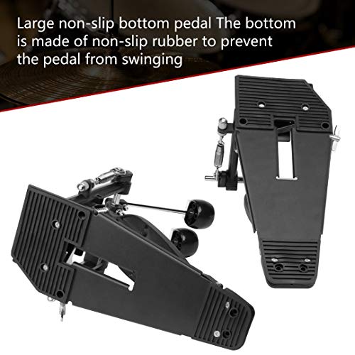 Double Bass Drum Pedal,Double Kick Bass,Electric Drum Kit Double Bass Come With 2Pcs Drum Beater Sticks And 1Pcs Drum Key #TOP4