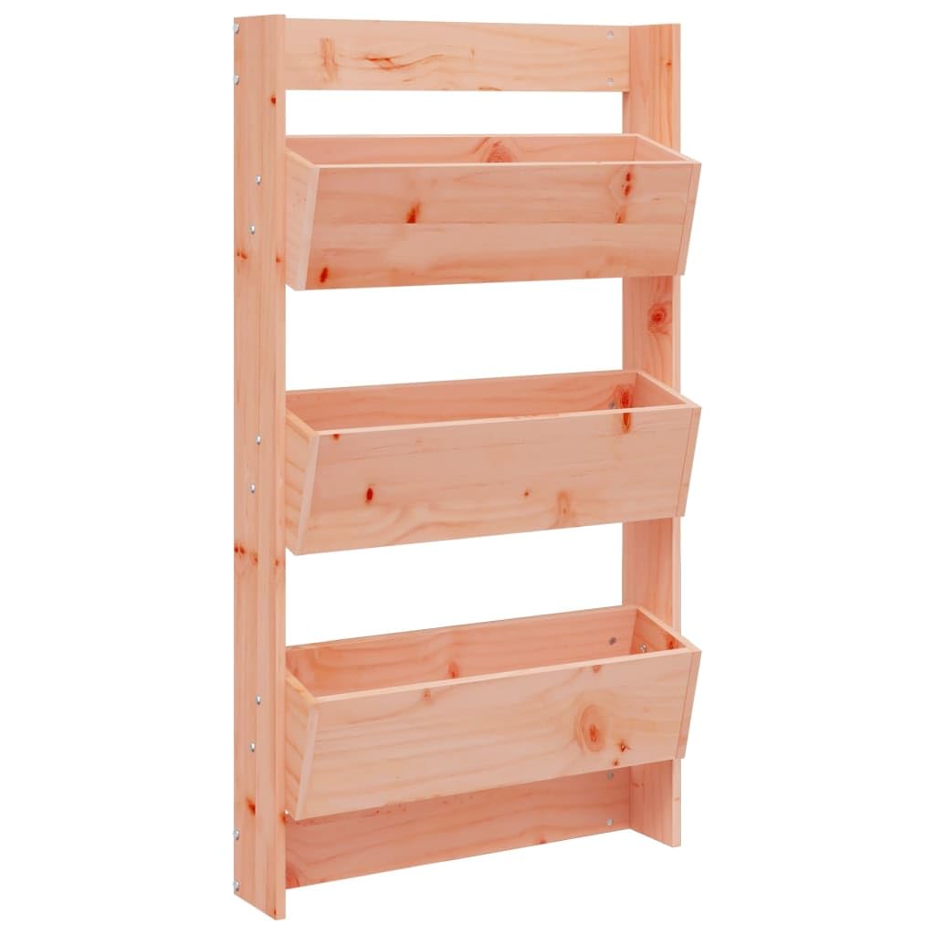 vidaXL Jardinera Pared 3 Niveles, Macetero para Plantas Flores, Jardinera Vertical Colgante, Macetero para Jardín Patio, Madera Maciza de Douglas