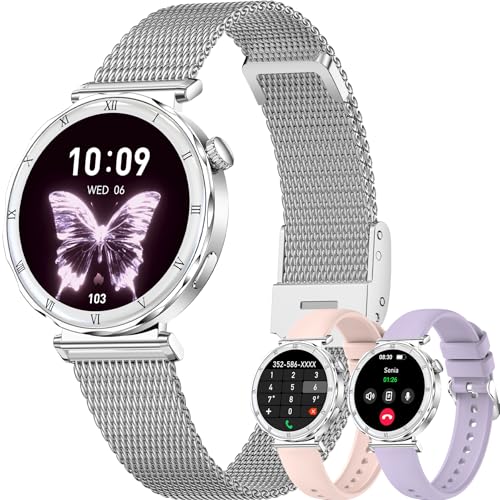 Betatree Orologio Smartwatch Donna Piccolo Rotondo, 1,27 Amoled Orologio Fitness con Risposta Chiamate Bluetooth, Contapassi, Cardiofrequenzimetro/Sonno, Impermeabile IP67 Smart Watch per Android iOS