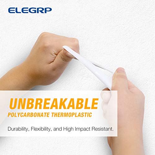 Elegrp Decorative Receptacle Wall Plate, 1-Gang Standard Size Decorator Covers, Unbreakable Polycarbonate Faceplates For Decorator Device, Ul Listed, Screws Included (10 Pack, Glossy White) #TOP1