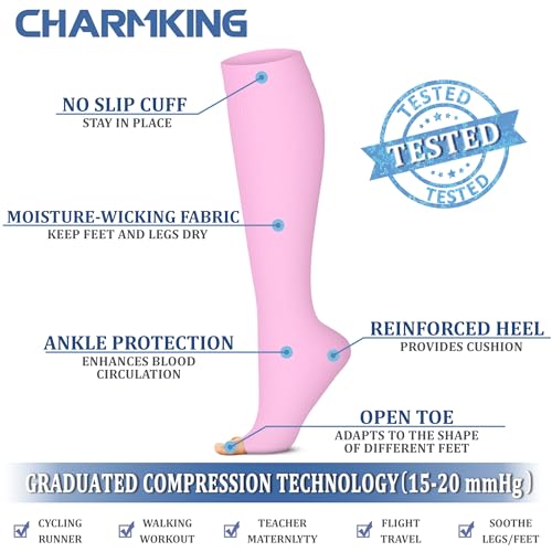 Image of Compression Socks (7 Pairs), 15-20 mmhg is BEST Graduated Athletic & Medical for Men & Women, Running, Flight, Travel, Nurses, Pregnant - Boost Performance, Blood Circulation