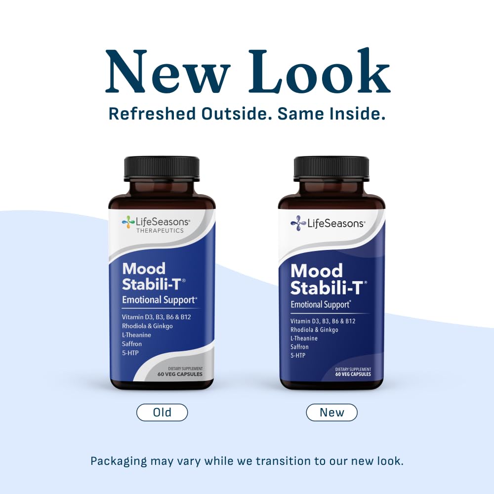 LifeSeasons Mood Stabili-T Emotional Support & Balance Supplement with Saffron, Rhodiola, L-Theanine, 5-HTP & Ginkgo – Calm Focus, Stress Support & Positive Mood – 60 Veg Capsules — Amazon image 6
