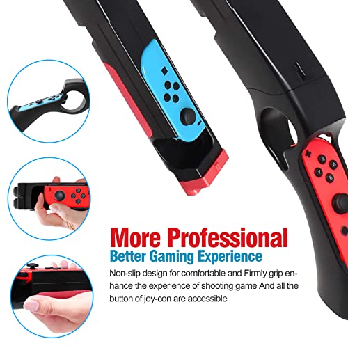 Image of Game Gun Controller for Nintendo Switch OLED v1 /v2 Hunting Game,Handle Grips Compatible for Joy con First Person Shooting Games,Gunshot Controller Adapter Real Virtual Game Challenge Family & Friends