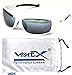 VertX Men's Polarized Sunglasses Sport Cycling Outdoor w/ free Microfiber Pouch - White & Black Frame Silver Lens