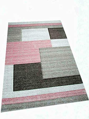 Tapis de salon Karo rose pastel pour une ambiance cosy 160x230 cm