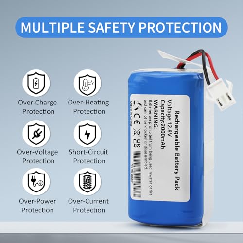 Image of 12.8V Battery Replacement for Lefant M201 M210S M210 M210B M210P M213 M320 | for OKP Life K2 K3 K4 K5 K7 K8 Robot Vacuum Cleaner PN: IFR-18650-4S1P C465-J5-4S1P IFR18650-4S1P-A2 Upgrade Battery 2000mAh