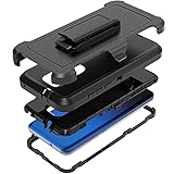 TENCO Compatible with Moto G Play 2021 Case with Screen Protectors Heavy Duty Rugged Shockproof Full Body Protection Kickstand Case with Belt Clip Holster Black Motorola Moto G Play 2021 6.5in