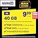 Produktbild sim24 Handytarif z.B. Allnet Flat 40 GB  (Flat Internet 5G 40 GB, Flat Telefonie, Flat SMS und Flat EU-Ausland, 9,99 Euro/Monat, monatlich kündbar) oder andere Tarife
