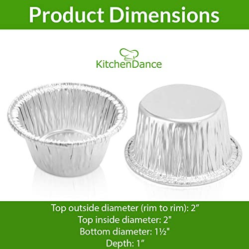 Disposable Aluminum Individual 2 Oz. Foil Cups - Individual Dessert Cups -Sauce Cups- Mini Ramekins #S220 (250) #TOP1