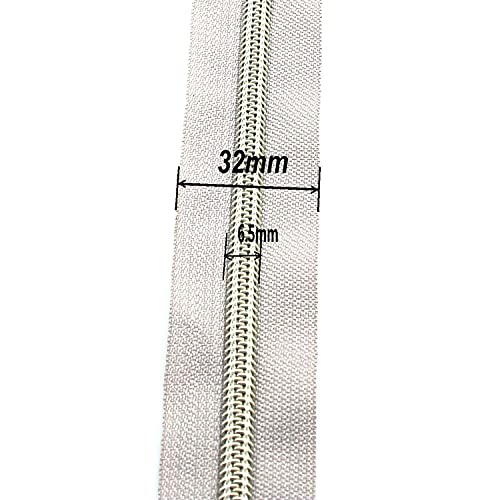 Image of Leekayer #5 Light Gold Teeth Metallic Nylon Coil Zippers by The Yard Bulk 10 Yards Beige Tape with 25pcs Gold Sliders for DIY Sewing Tailor Craft Bag(Beige)
