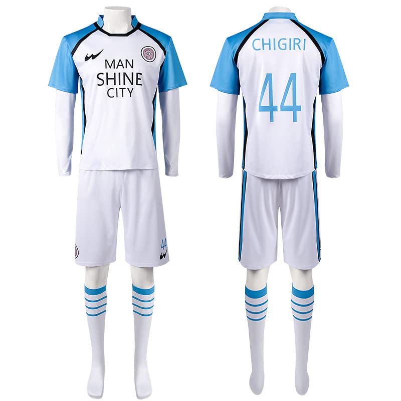 Zhongkaihua Nagi Cosplay Football Outfit Reo Mikage Jersey Football Sport Training Suits Sportswear Shorts Kits and Socks for Halloween Role Play Costume Full Sets — image 1