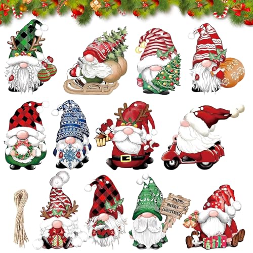 Weihnachtsanhänger Wichtel Set, 24 Stück Weihnachtswichtel,...