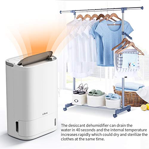 Afloia Dehumidifier for Medium/Large Rooms and Basements, Washable Filter & Continuous Drain Hose, Quiet & Efficient Intelligent Humidity Control