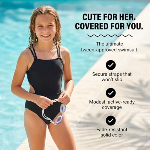 Image of Kanu Surf Girls' Beach Girl Sport Cut-Out One Piece Swimsuit