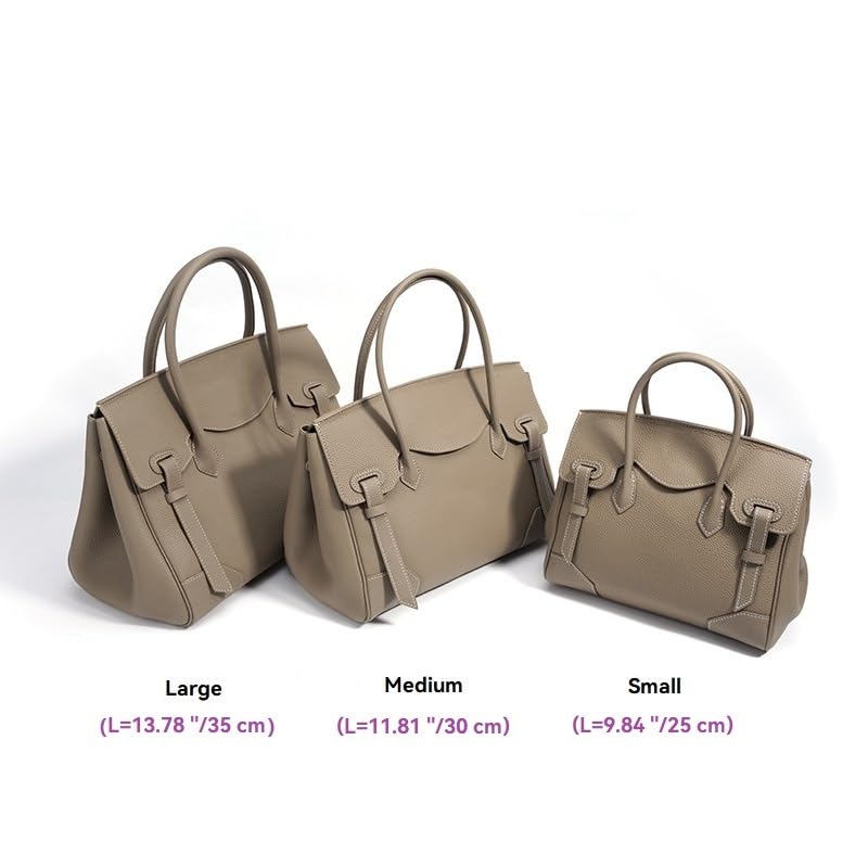 Image of JIUFENG Women's Top Handle Satchel With Detachable Strap,Lychee Pattern Genuine Leather Fashion Crossbody Slingbag
