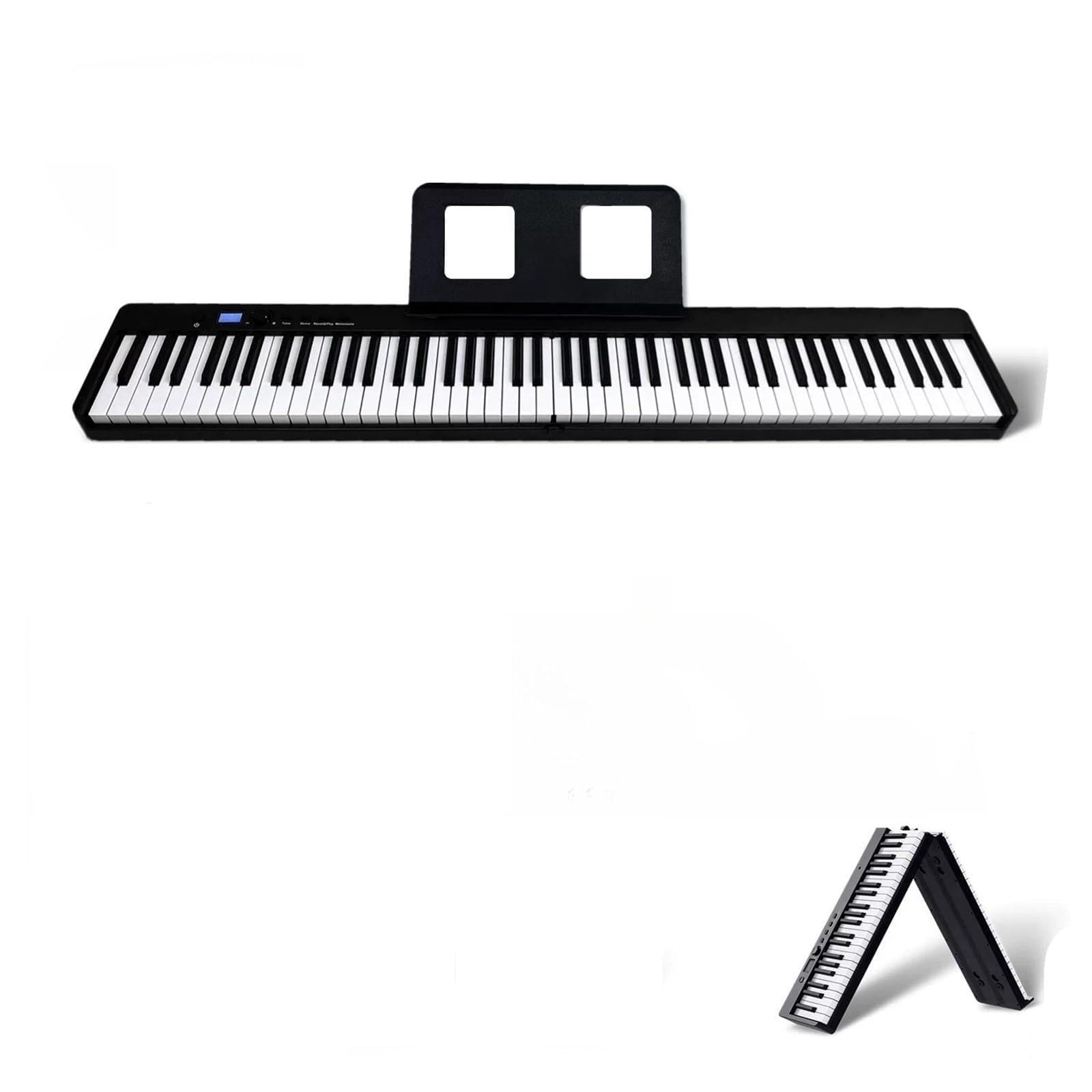 Keyboardy przenośne i Arranger 88-klawiszowe składane pianino dla początkujących przenośne pianino elektroniczne profesjonalne ćwiczenia domowe(Black)