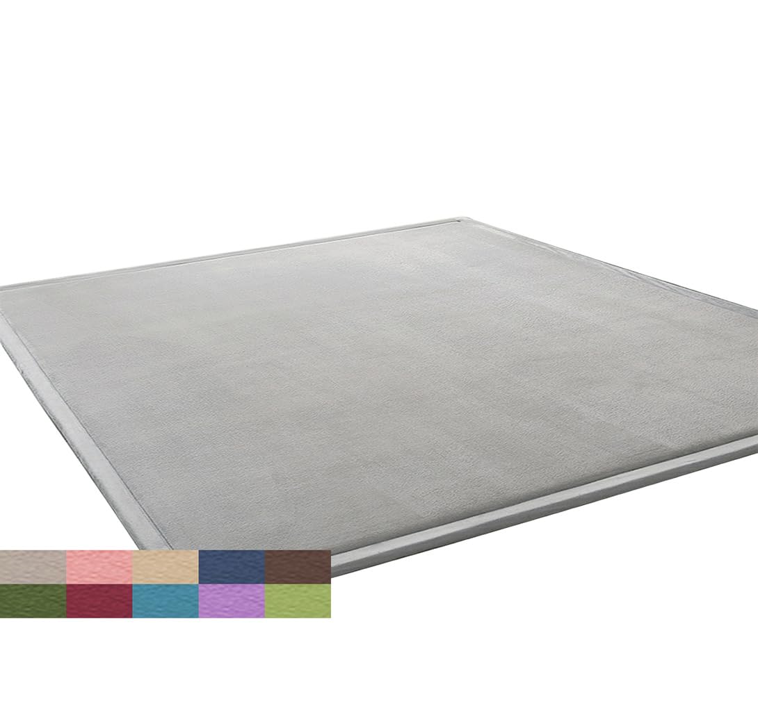 Tapis de sol en velours de corail épais 150x150cm doux et antidérapant