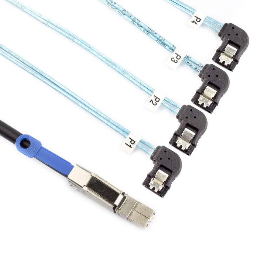 Cable Mini SAS SFF-8644 premium con IC activo a 4 SATA de 3 metros color negro 3