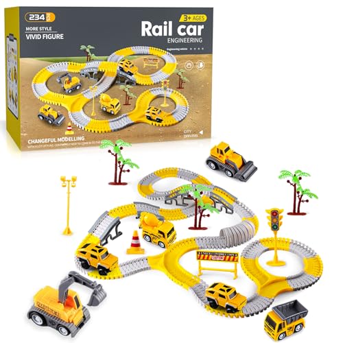 Autorennbahn 234 Stück,Mit 2 Elektroauto,Konstruktion Rennstrecken...