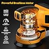 Cordless Orbital Sander for Dewalt 20V Battery, Brushless 6 Variable Speeds, 6000 to 12000 OPM, 12Pcs Sandpapers With Dust Collector for Woodworking Sanding (Battery Not Included) (Yellow) #1