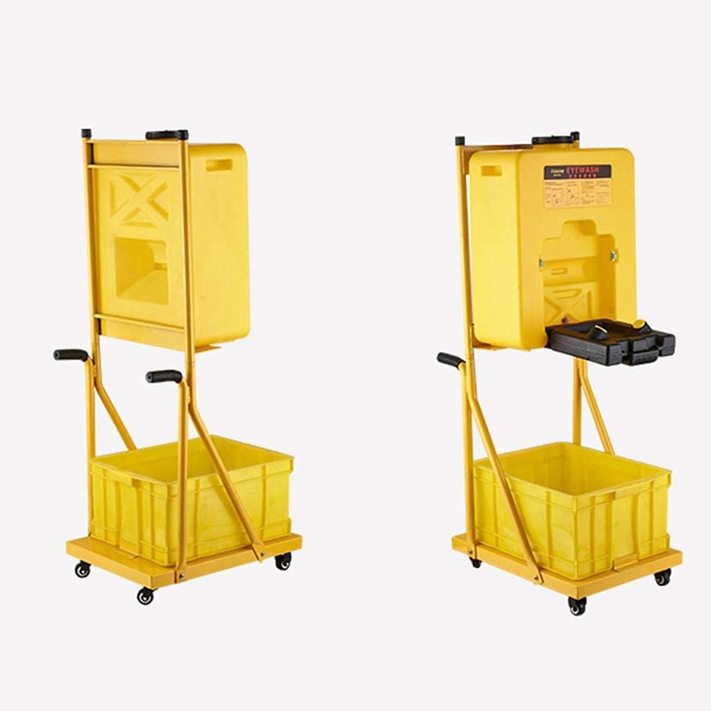 Estación Lavaojos de Emergencia Portátil con Soporte Móvil Lavadora de Ojos Móvil Equipo de Lavado con Tanque Recargable de 53L para La Industria del Laboratorio