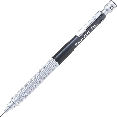 Pilot Lápiz mecánico S10, cuerpo negro transparente, plomo de 0.020 in (HPS-1SR-TB5)