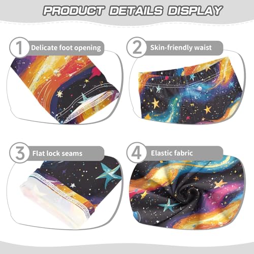 Boccsty Fantasy Space Stars River Galaxy Girls Leggings Kids Yoga Pants Dance Active Tights 4T3