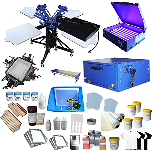 Buy HayWHNKN 3 Color 4 Station Screen Printing Press KIt Silk Screen