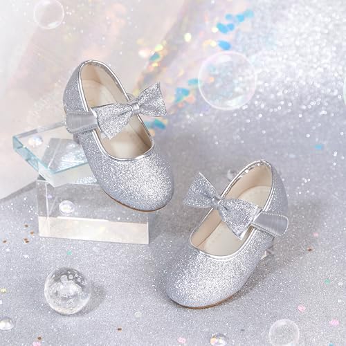 Image of PHIRAMIN Toddler Flower Girl Dress Shoes - Little Girl Mary Janes Flats Wedding