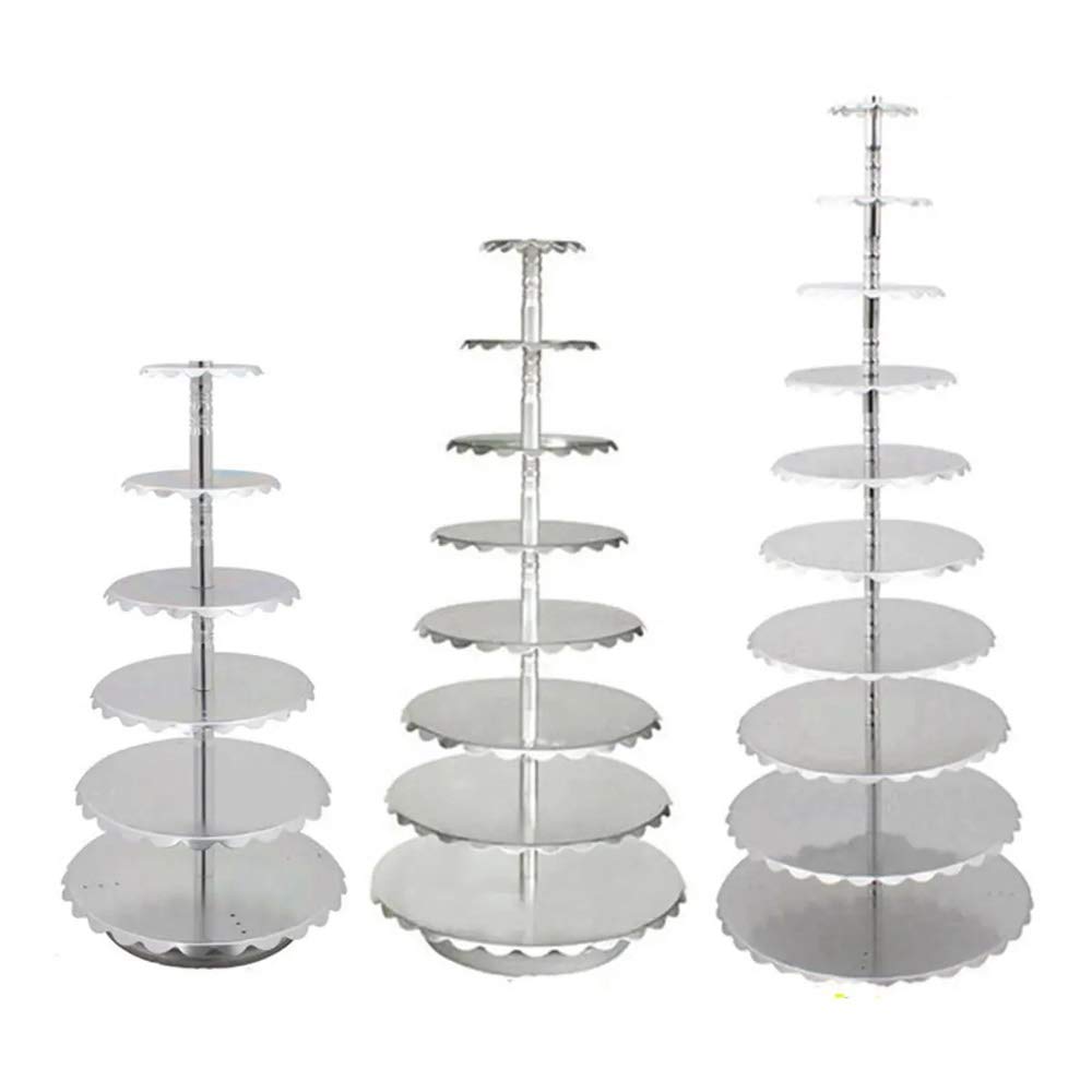 Soportes para Cupcakes de 6, 8 y 10 Niveles, de Metal, para Tartas, cumpleaños, Bodas, exhibiciones, Decoraciones (Plata, 6 Unidades)
