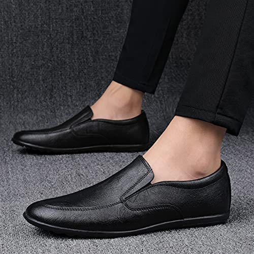 Men's Loafers Simple Lightweight Venetian Loafers Leather Flat Heel Lightweight Anti-Slip Walking Slip On4