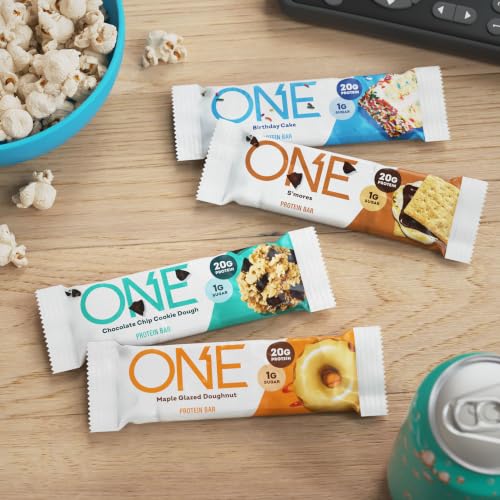 ONE Assorted with 20g Protein, Bars, 2.12 oz (8 Count) | 8-Flavor Variety Pack with Cake, Cookie Dough and Cinnamon Roll Bars, Gluten Free, 1g Sugar, 8 ct - image 5