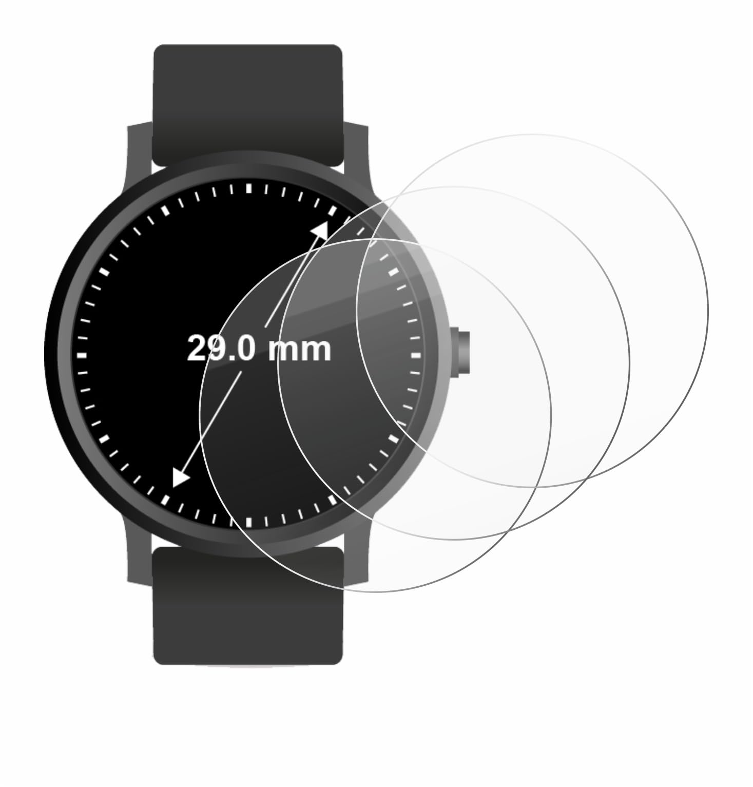 BROTECT Protector Pantalla Cristal 29 mm Vidrio 6 Unidades Dureza 9H Anti-Arañazos