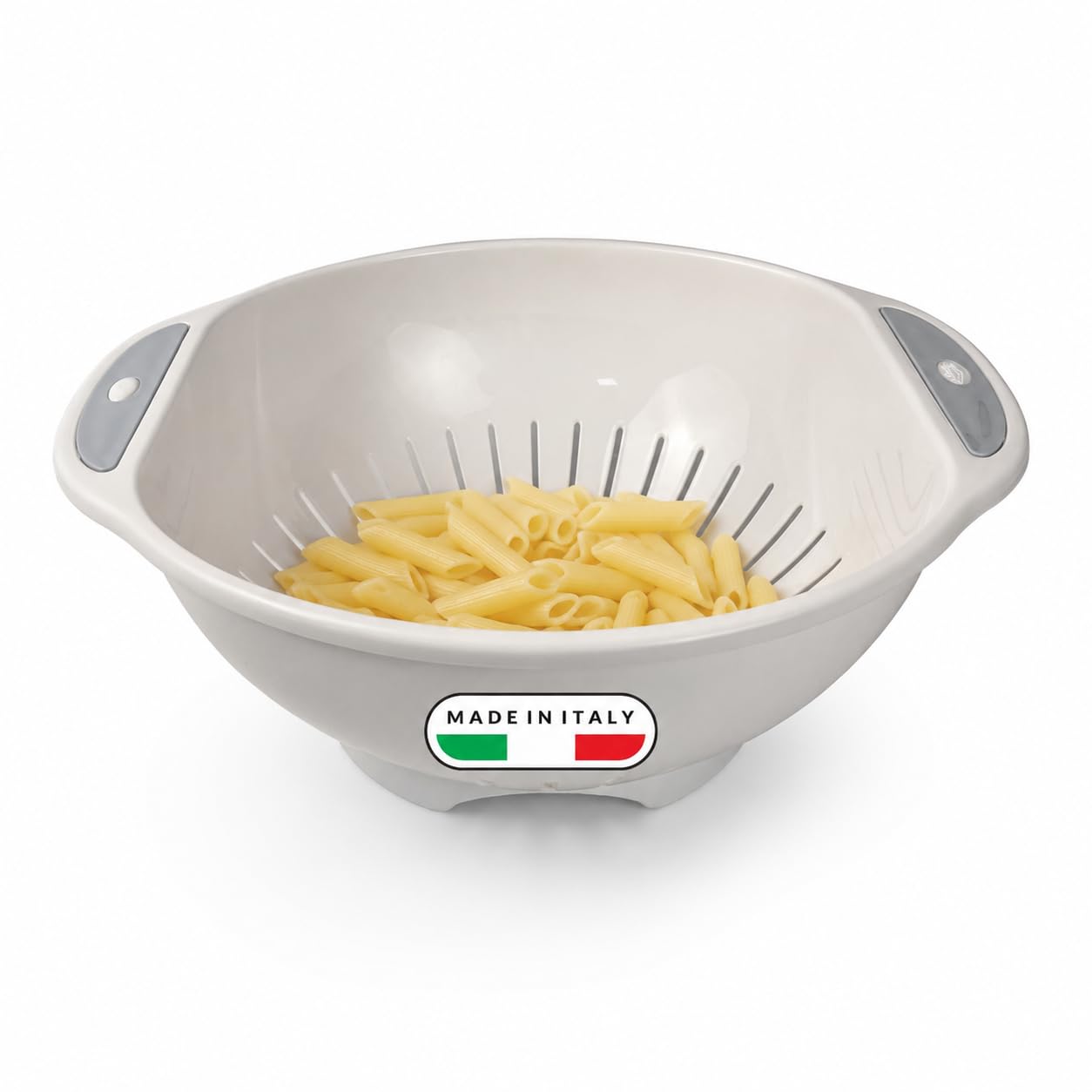 Passoire à Pâtes Ø 28 cm, Égouttoir Plastique avec Pieds et Poignées, Lave-Vaisselle, Made in Italy