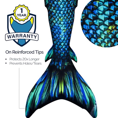 image for Fin Fun Atlantis Kids Wear-Resistant Mermaid Tail Skin, Monofin Insert