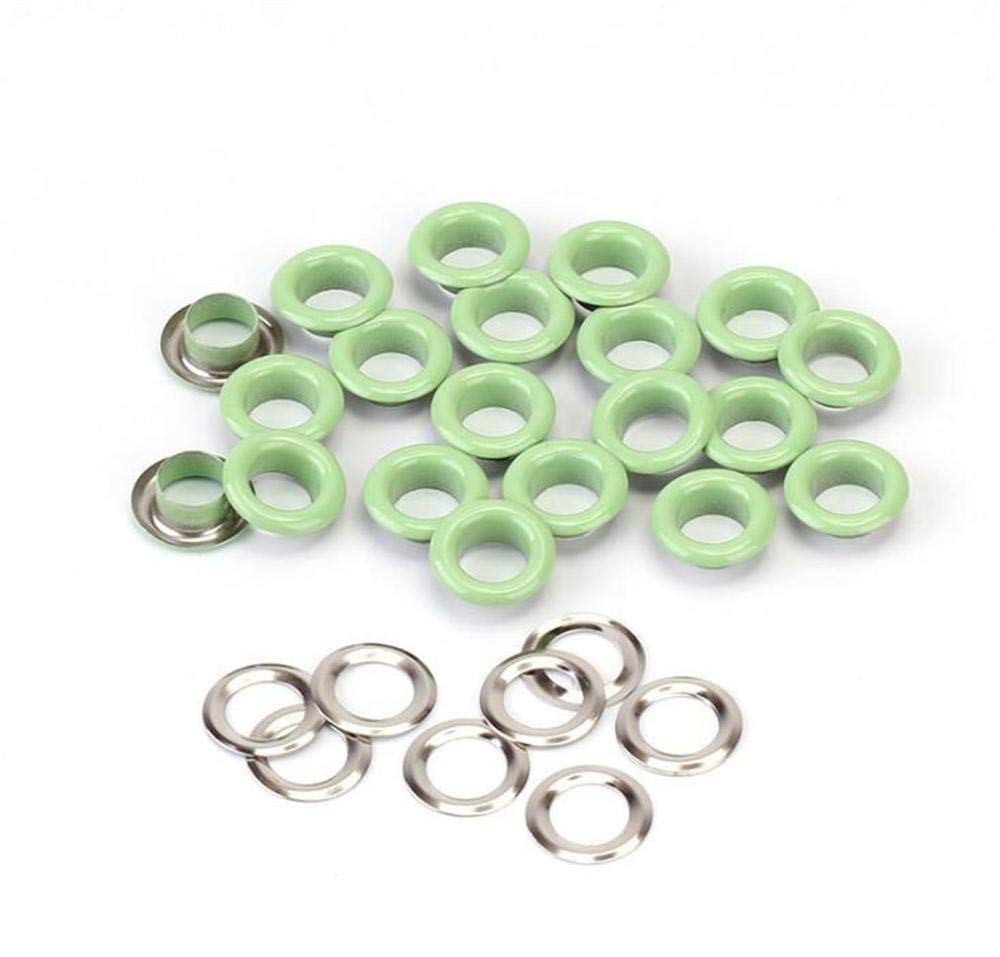 Uteruik Light Green 6Mm Eyelets And Washers Grommets Rust Proof For Fabric Curtains Leather Tarpaulin Arts & Craft, 100Pcs (Light Green)