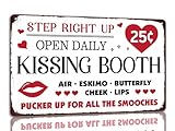 Kissing Booth Tin Sign Valentine's Day Vintage Metal Signs Funny Decoration Poster For Cafe Bar Kitchen 8x12 Inch