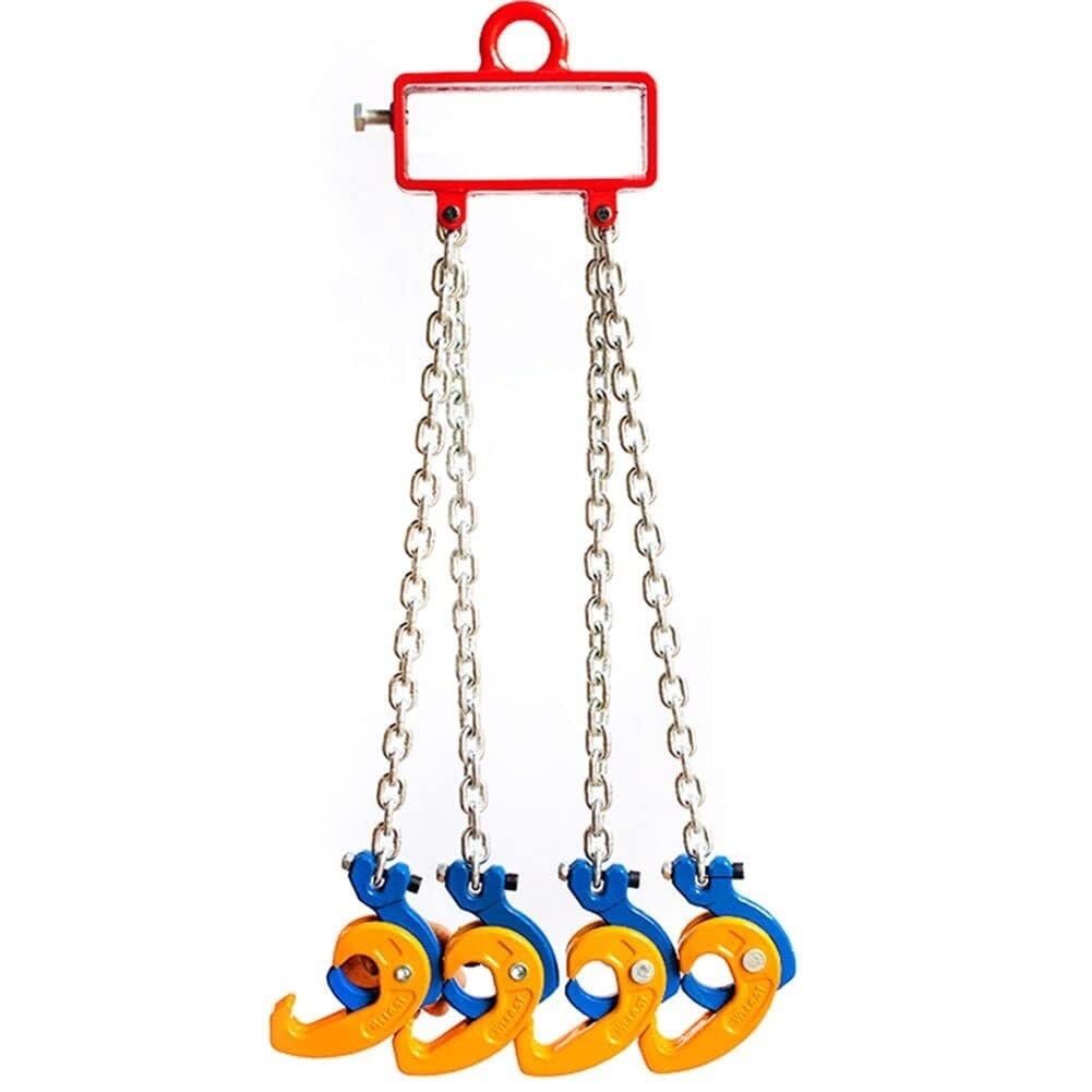IROEJT Vertical Chain Drum Lifter 2200/4400 Lbs Double Chain Slings with G80 Manganese Steel Chains Lifting Clamps-for Metal/Plastic Drums，Q