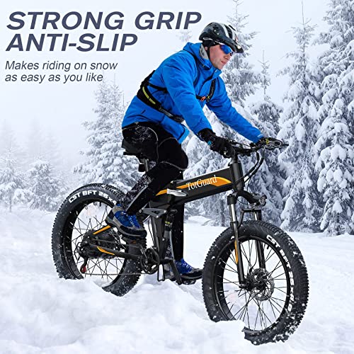Wooken Electric Bike, 26'' Fat Tire Electric Bike 500W 21.6Mph,Folding Electric Bike For Adult With 48V/10Ah Battery,Snow Mountain Beach With Lockable Suspension Fork, Shimano 21 Speed Gears Ebike #TOP5