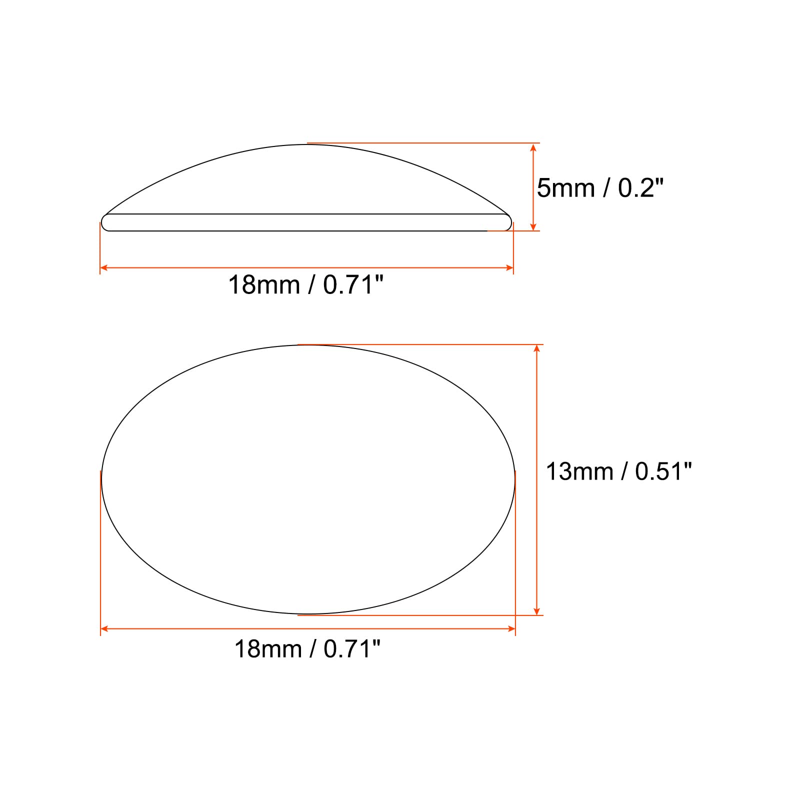 PATIKIL Transparent Glass Cabochons, 100Pcs 18x13mm Oval Glass Dome Tiles for Photo Pendant Jewelry Making Clear - Image 2