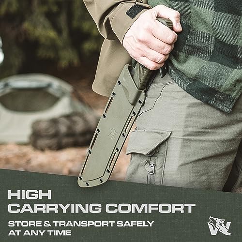 Image of ODENWOLF W Machete - Survival Machete Full Tang with Sheath - Strong D2 Steel Knife Machete for Cutting Trees, for Yard Work, and for Bushcrafting and Big Tactical Knife with TPE-Handle