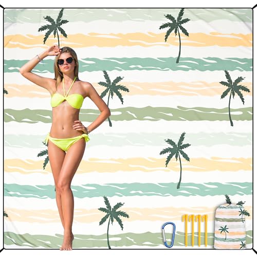HIHOHO Beach Blanket Waterproof Sandproof Quick Drying Mat for 1-8 Adults